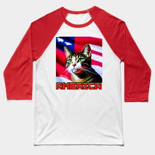 Cat america Baseball T-Shirt